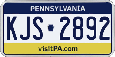PA license plate KJS2892