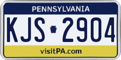 PA license plate KJS2904