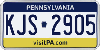 PA license plate KJS2905