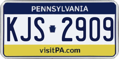 PA license plate KJS2909