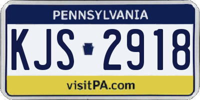 PA license plate KJS2918