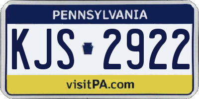 PA license plate KJS2922