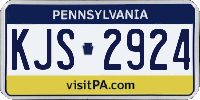 PA license plate KJS2924