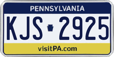 PA license plate KJS2925