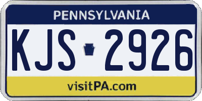 PA license plate KJS2926