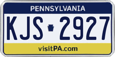 PA license plate KJS2927