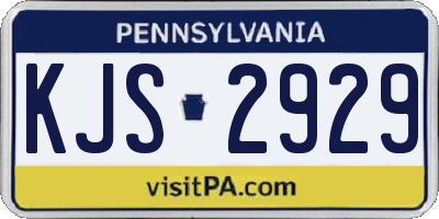 PA license plate KJS2929