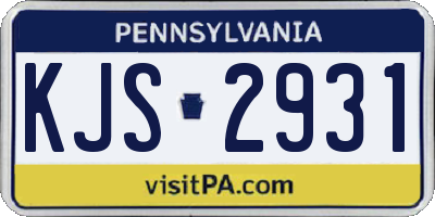 PA license plate KJS2931