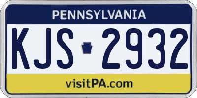 PA license plate KJS2932