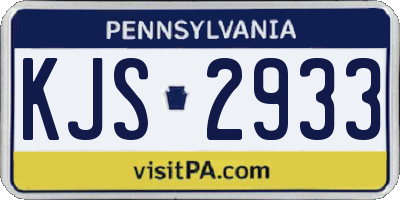 PA license plate KJS2933