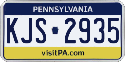 PA license plate KJS2935