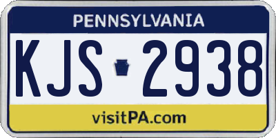 PA license plate KJS2938