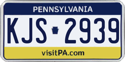 PA license plate KJS2939