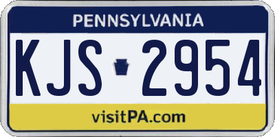 PA license plate KJS2954