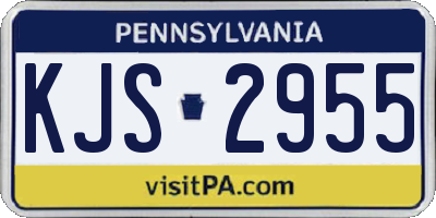 PA license plate KJS2955