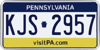 PA license plate KJS2957