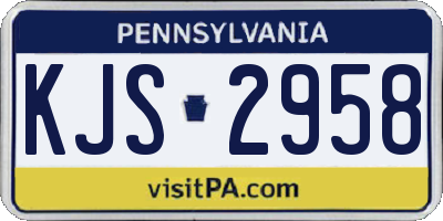 PA license plate KJS2958