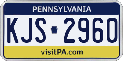 PA license plate KJS2960