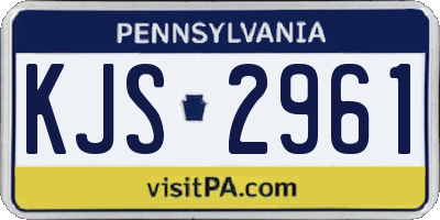 PA license plate KJS2961