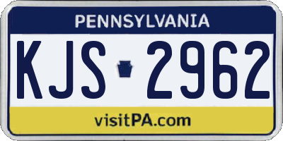 PA license plate KJS2962