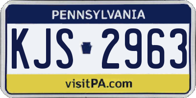 PA license plate KJS2963