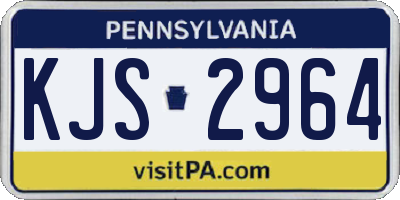 PA license plate KJS2964