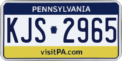 PA license plate KJS2965