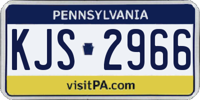 PA license plate KJS2966