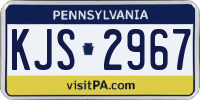 PA license plate KJS2967