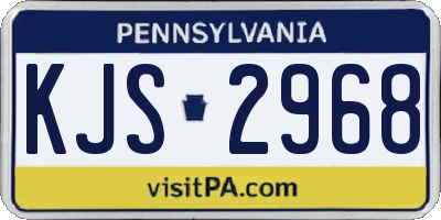 PA license plate KJS2968