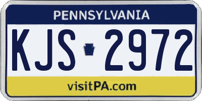 PA license plate KJS2972
