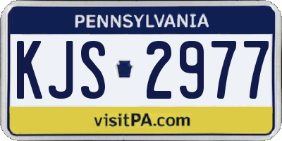 PA license plate KJS2977