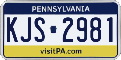 PA license plate KJS2981