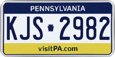PA license plate KJS2982