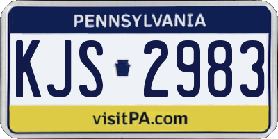 PA license plate KJS2983