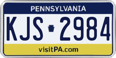 PA license plate KJS2984