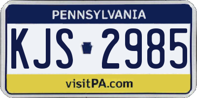 PA license plate KJS2985