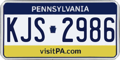 PA license plate KJS2986