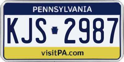 PA license plate KJS2987