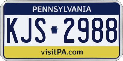 PA license plate KJS2988