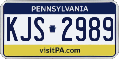PA license plate KJS2989