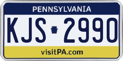 PA license plate KJS2990