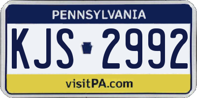 PA license plate KJS2992