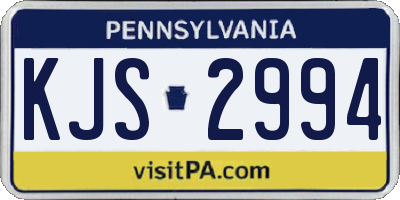 PA license plate KJS2994