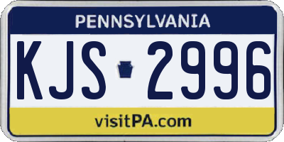 PA license plate KJS2996