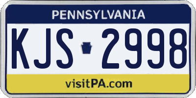 PA license plate KJS2998