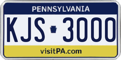 PA license plate KJS3000