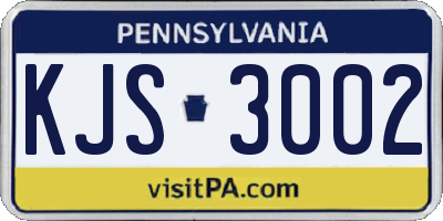PA license plate KJS3002
