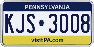 PA license plate KJS3008