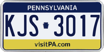 PA license plate KJS3017